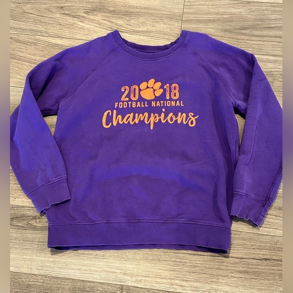 Clemson Tigers 2018 National Championship Purple Sweatshirt Size XL - Picture 1 of 6